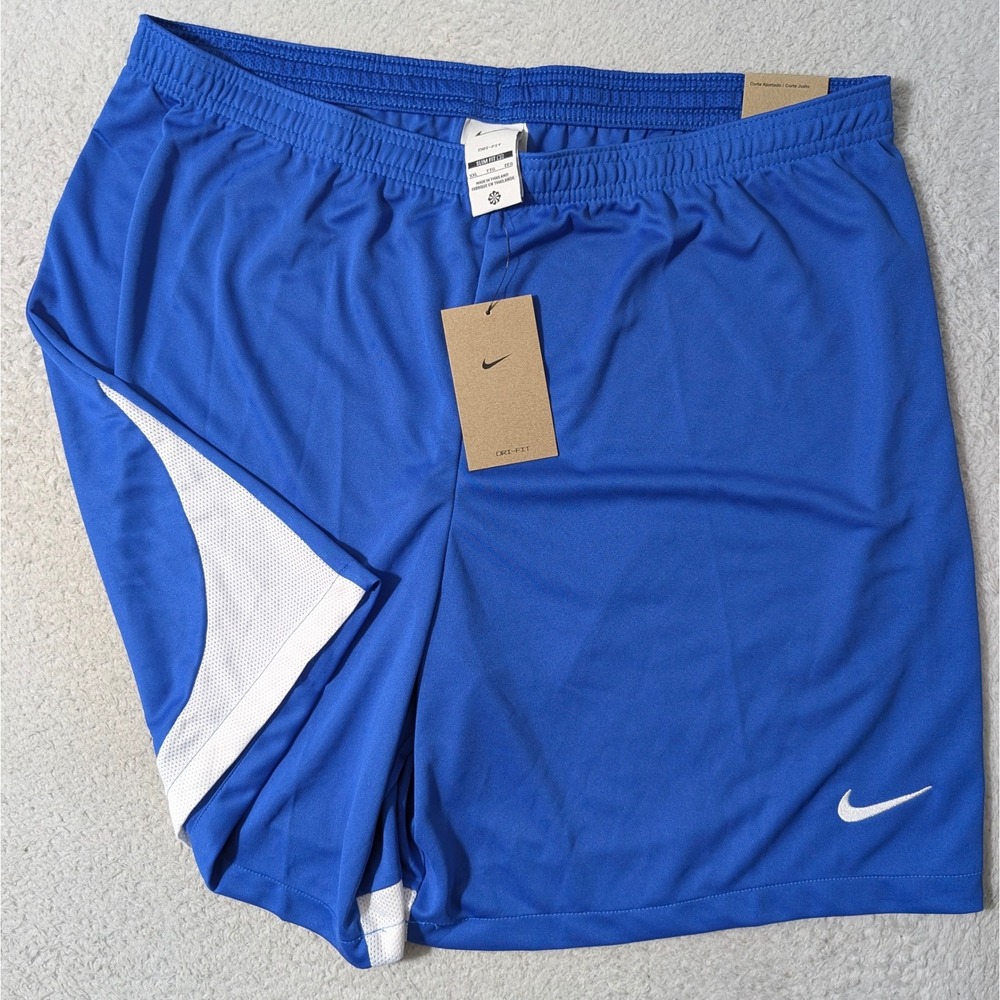 NEW! Nike Shorts Mens XXL 35x8 Royal Blue Dri-FIT Slim Fit Soccer DH8127-480